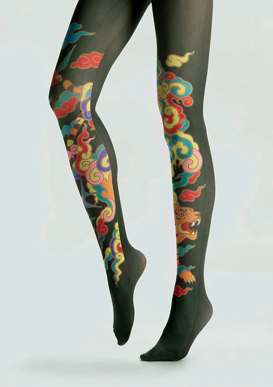 Tiger Totem Patterned Tights Hosiery Pantyhose