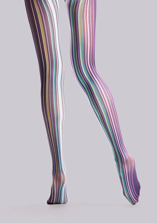 Art Print Tights Colored stripes Pantyhose/Tights [Colorful lines]