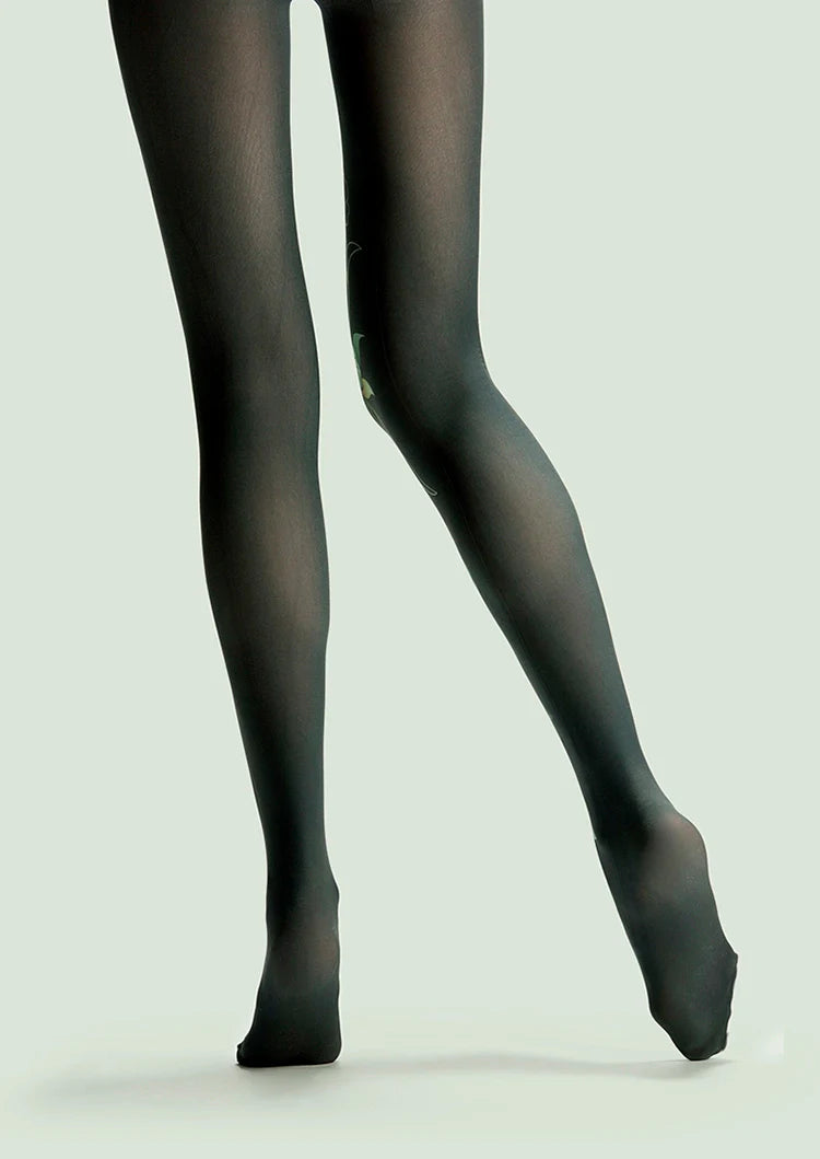 Forest Print Tights Hosiery Pantyhose