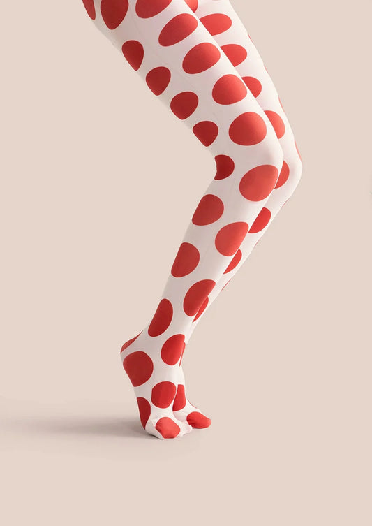 Red Polka Dot Tights Hosiery Pantyhose