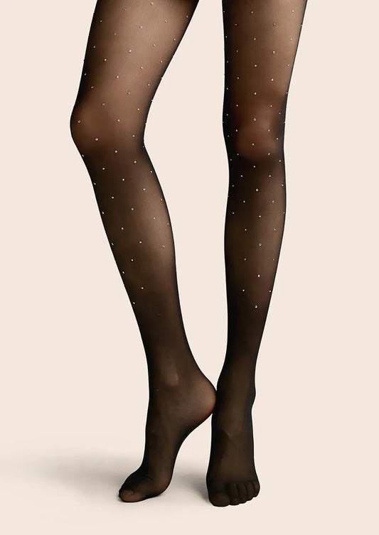 Black diamond setting Sparkle Dots Tights Hosiery Pantyhose