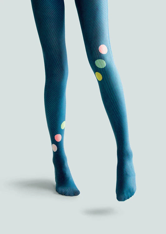 Pop Art Print Tights Colorful Pantyhose/Tights [Rhythmic Polka Motif]
