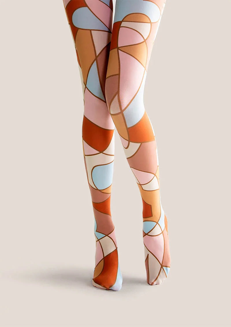Art Print Tights Geometric Figure Pantyhose/Tights [Dusk Refrain]