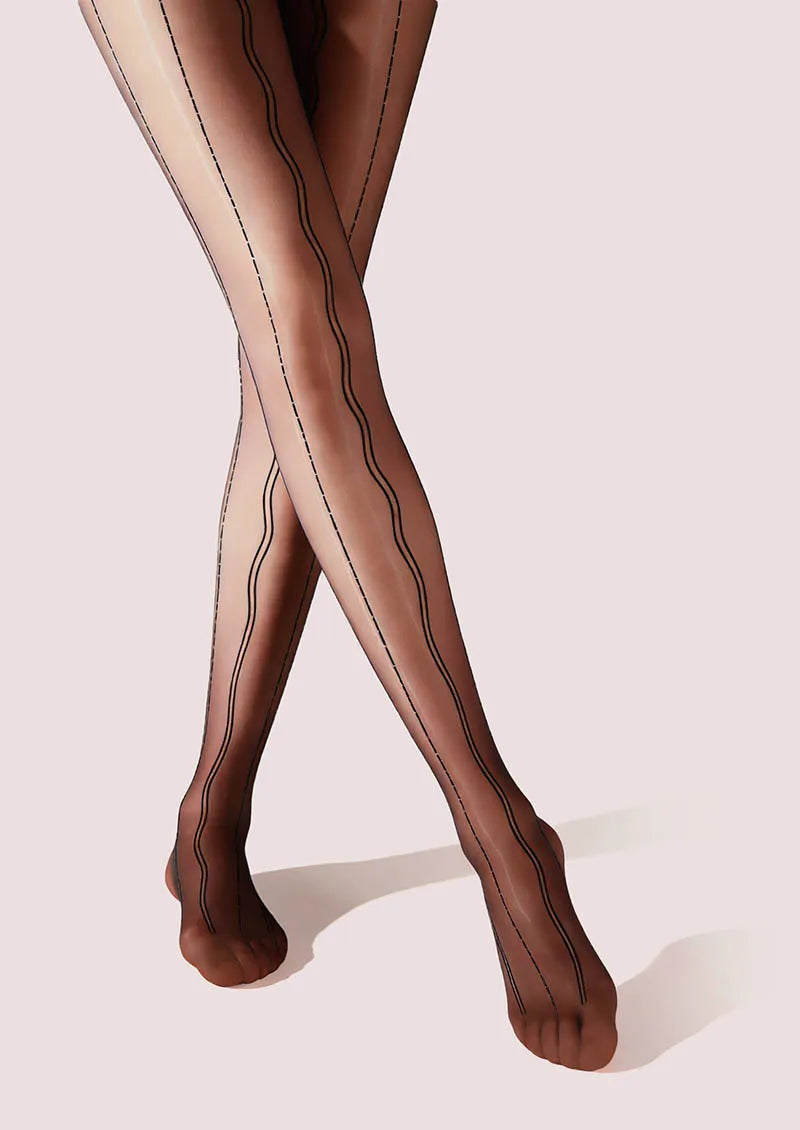 Radio wave lace jacquard Tights Hosiery Pantyhose