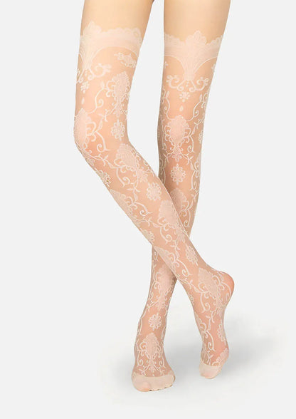 Baroque Jacquard Lace Tights Hosiery Pantyhose