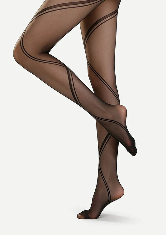 Black bandage stripes Tights Hosiery Pantyhose