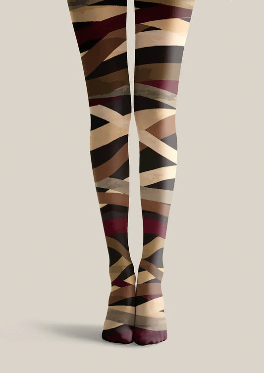 Geometric Art Woven Rhythm Tights Hosiery Pantyhose