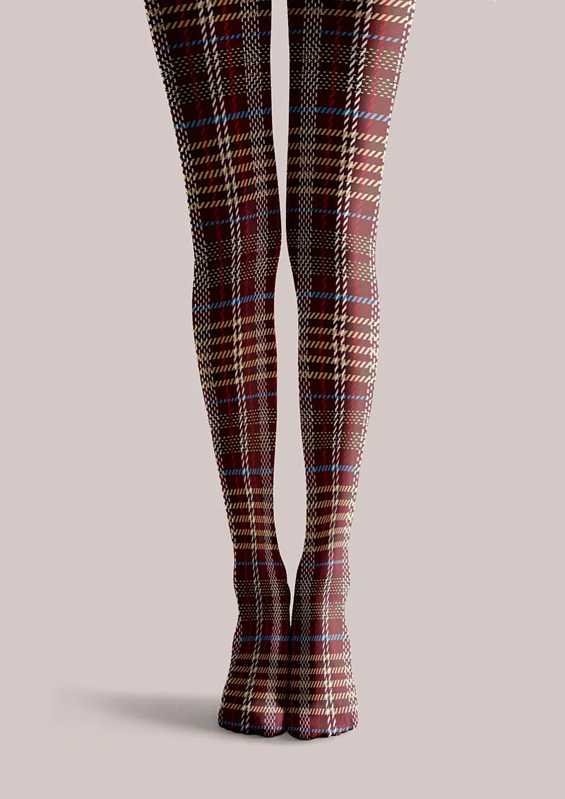 Geometric Art Classic Plaid Tights Hosiery Pantyhose