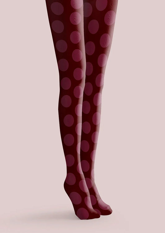 deep red Morandi polka dots Tights Hosiery Pantyhose