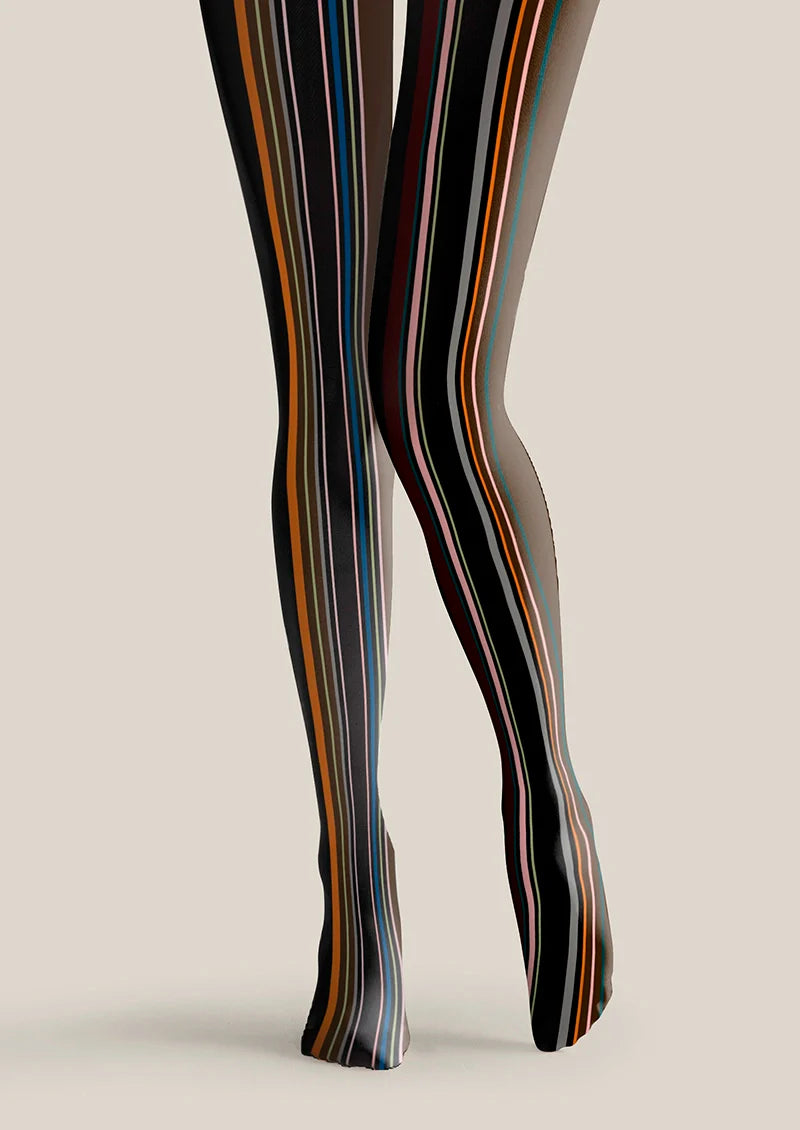 Iridescent Yesterday Striped Tights Hosiery Pantyhose