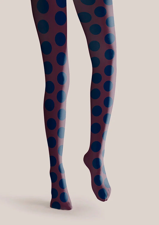 purplish red-blue Morandi polka dots Memory Tights Hosiery Pantyhose