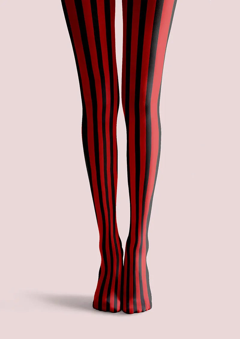 Electric Red Stripes Tights Hosiery Pantyhose