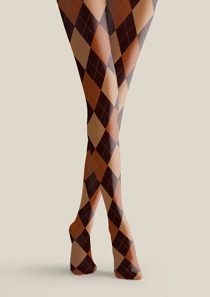 Brown plaid Tights Hosiery Pantyhose
