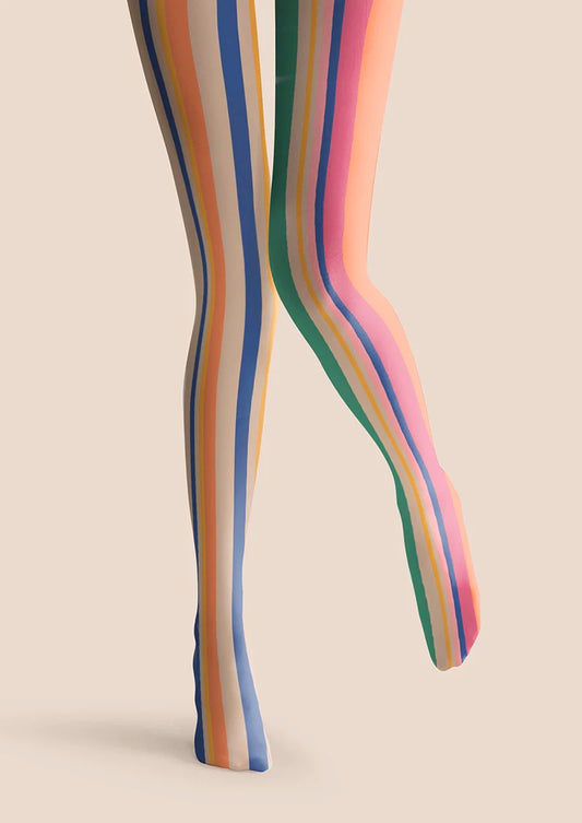 Neon Stripes Tights Hosiery Pantyhose