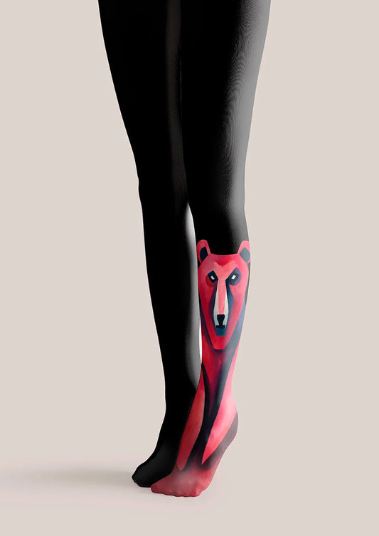 Peach Pink Bear Tights Hosiery Pantyhose