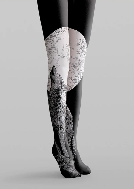 Wolf Line engraving Tights Hosiery Pantyhose