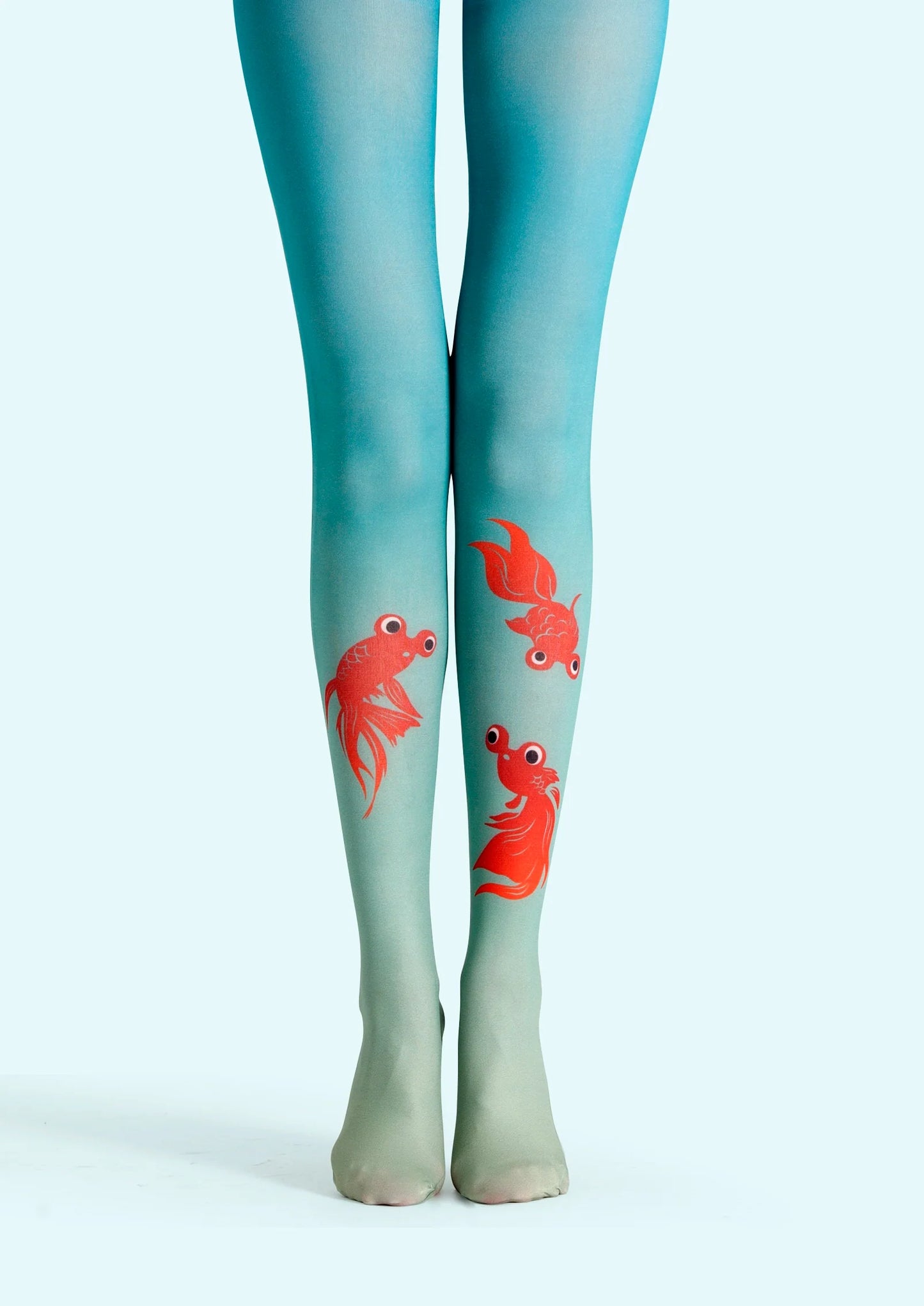 Fun Art Print Tights versatile Pantyhose/Tights [Goldfish]