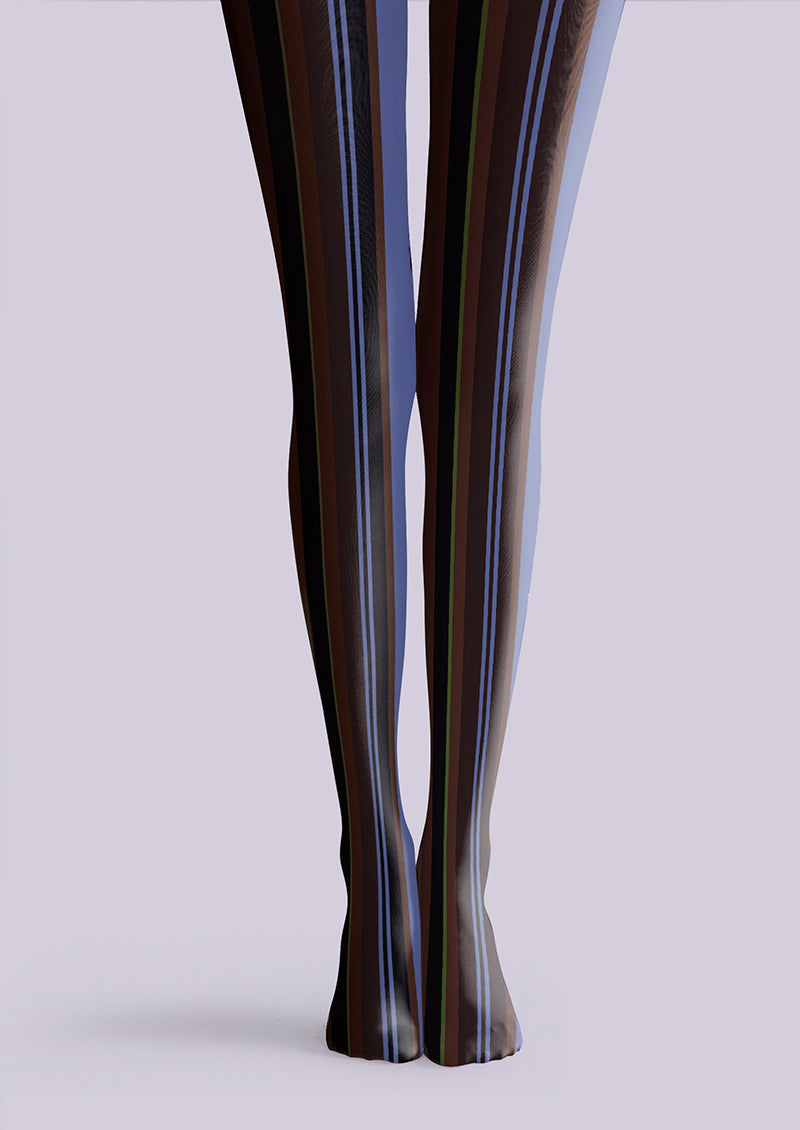 Dark Purple Vintage Stripes Tights Hosiery Pantyhose