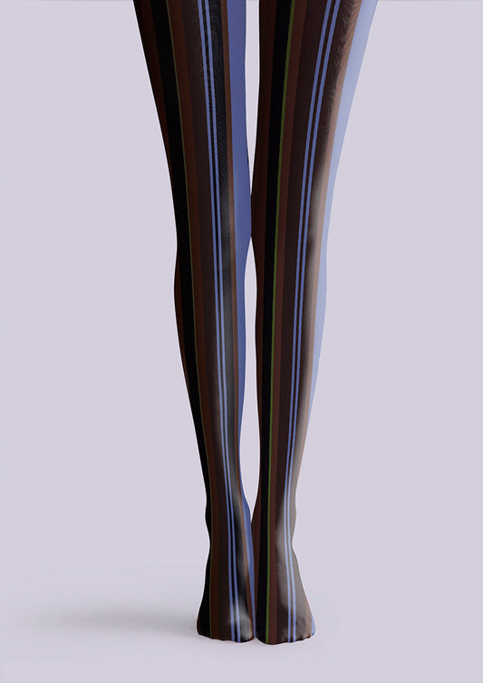 Dark Purple Vintage Stripes Tights Hosiery Pantyhose