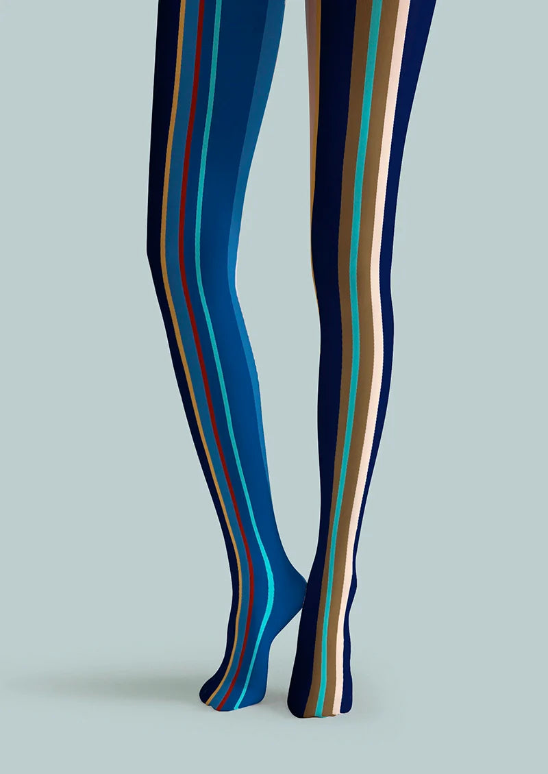Blue Dream Striped Tights Hosiery Pantyhose