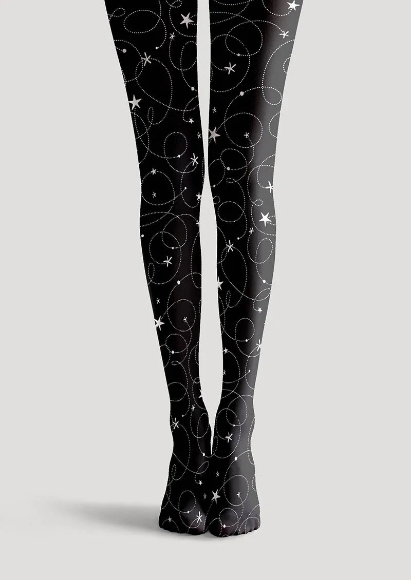 Geometric Art Star Chain Tights Hosiery Pantyhose