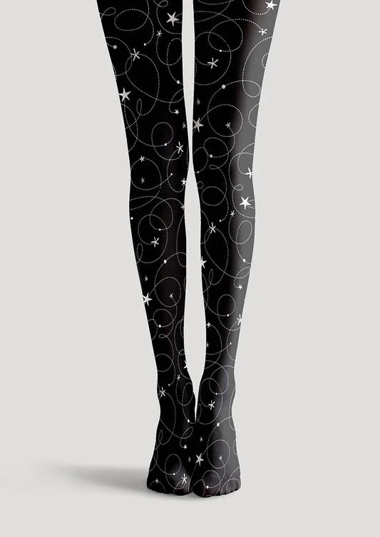 Geometric Art Star Chain Tights Hosiery Pantyhose