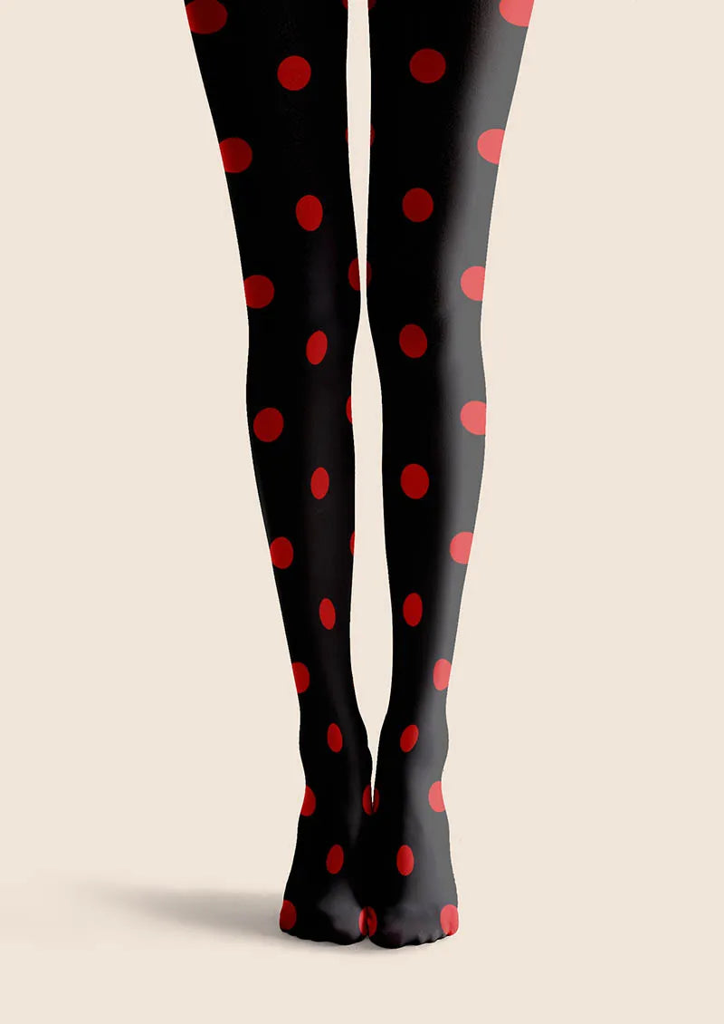 Retro Polka Red Tights Hosiery Pantyhose