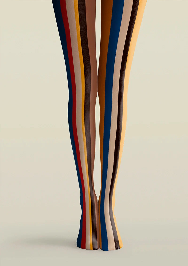 Retro Color Stripes Tights Hosiery Pantyhose