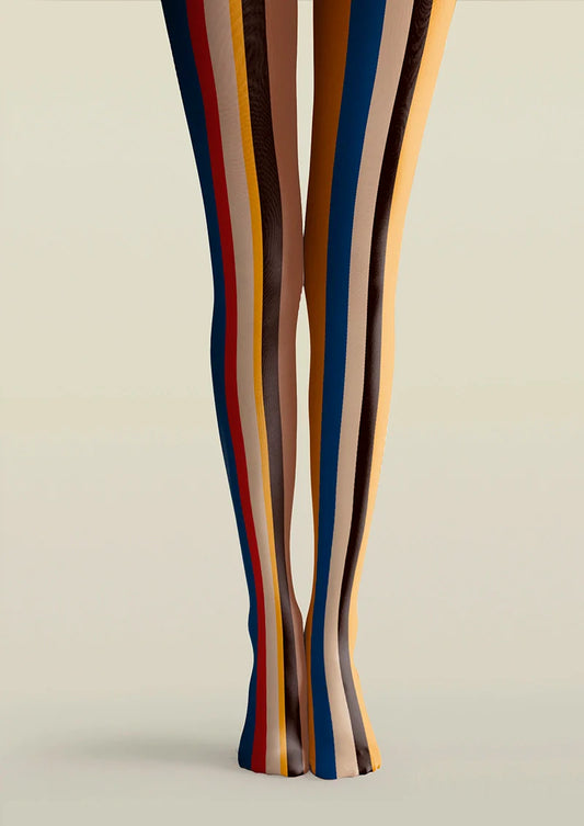 Retro Color Stripes Tights Hosiery Pantyhose