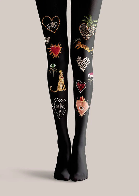 Fun Art Icon Stitch Tights Hosiery Pantyhose