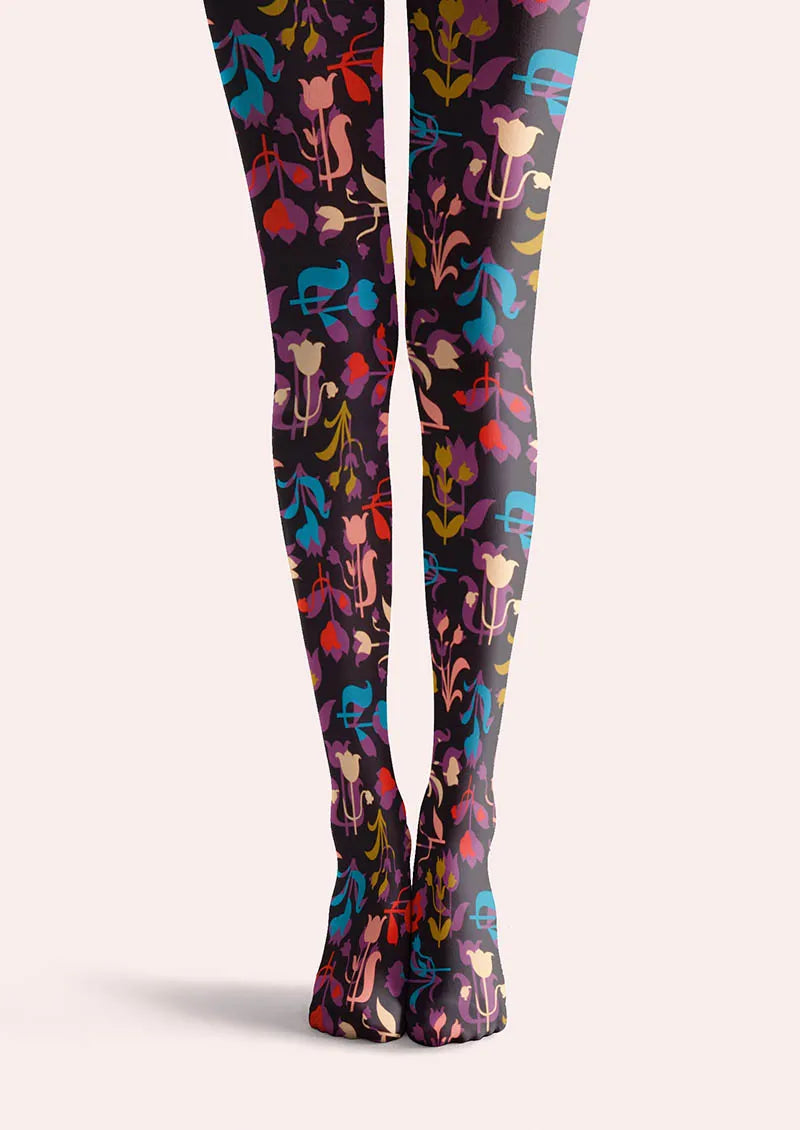 Floral pattern Vintage Garden Tights Hosiery Pantyhose