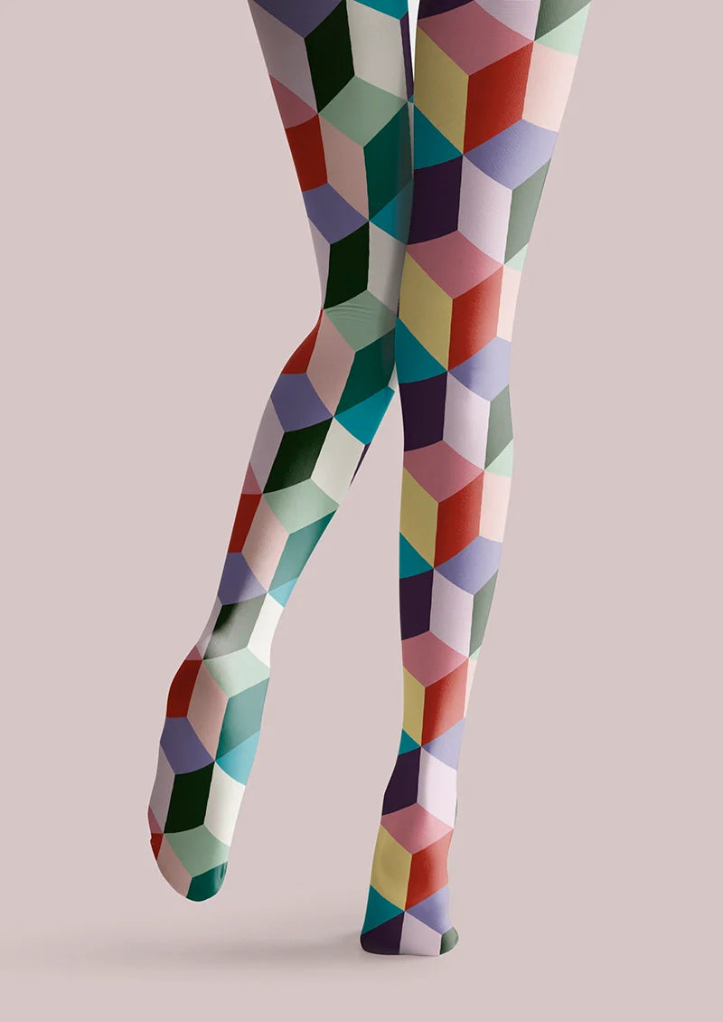Colored Blocks Tights Hosiery Pantyhose