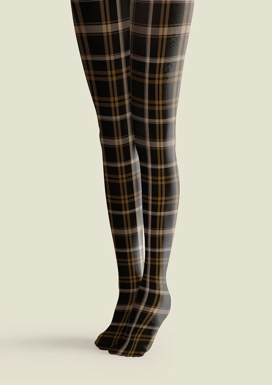 Black-brown stripes Checked Tights Hosiery Pantyhose