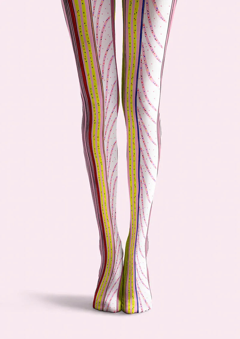 Neon Flow Lines Tights Hosiery Pantyhose
