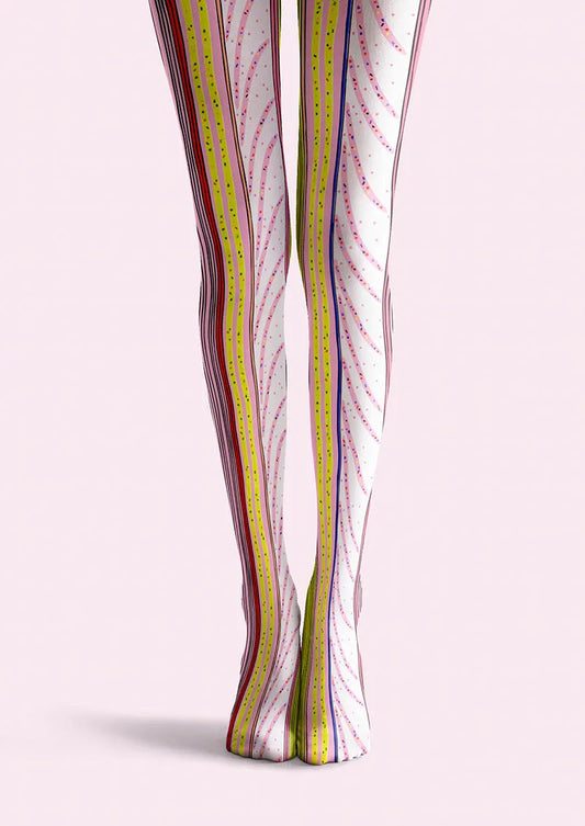 Neon Flow Lines Tights Hosiery Pantyhose