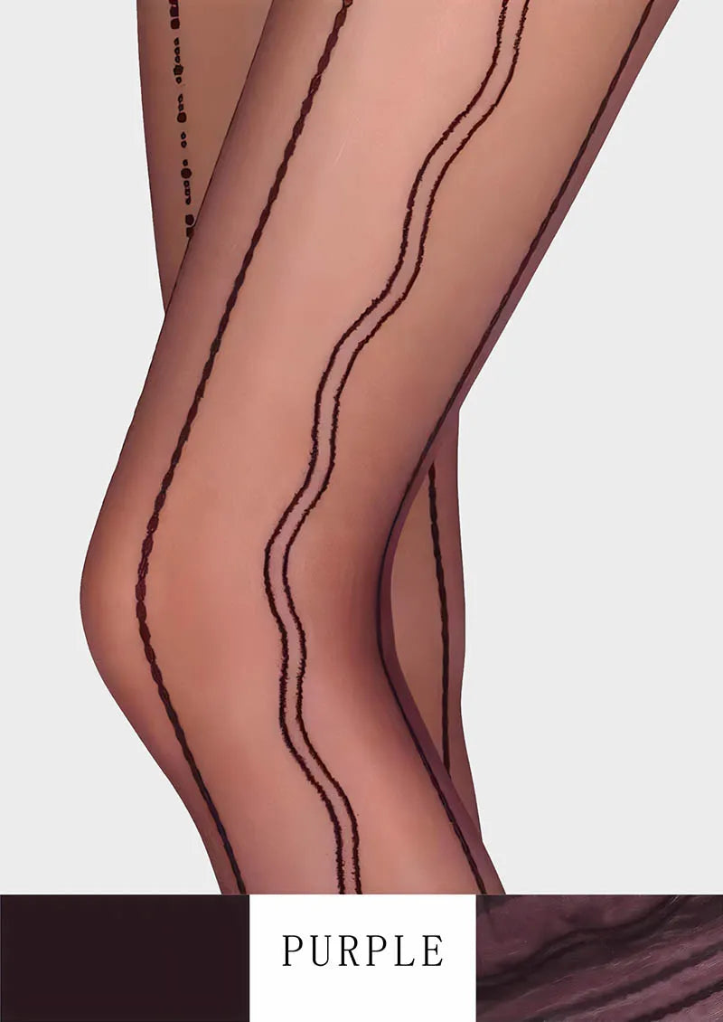 Radio wave lace jacquard Tights Hosiery Pantyhose