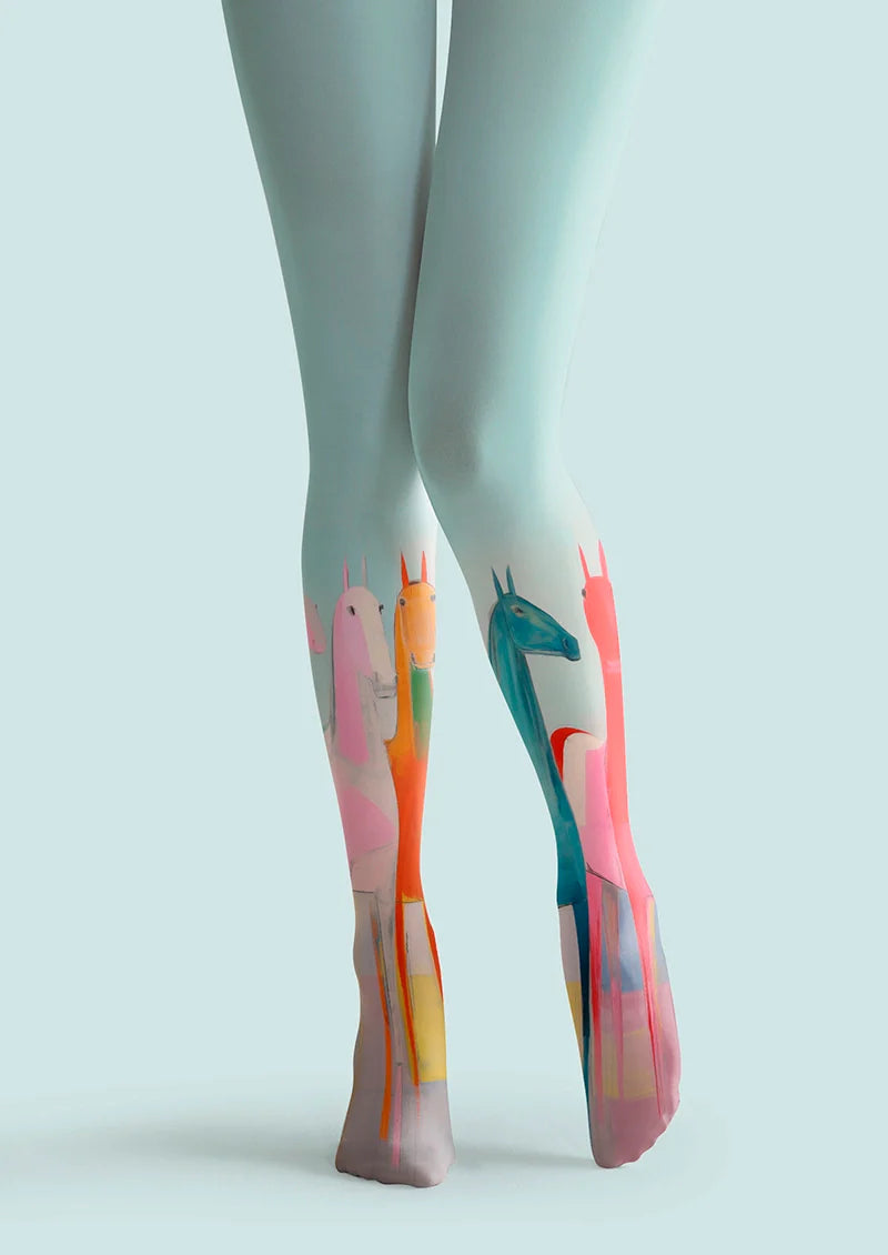 Horse Chromatogram Tights Hosiery Pantyhose