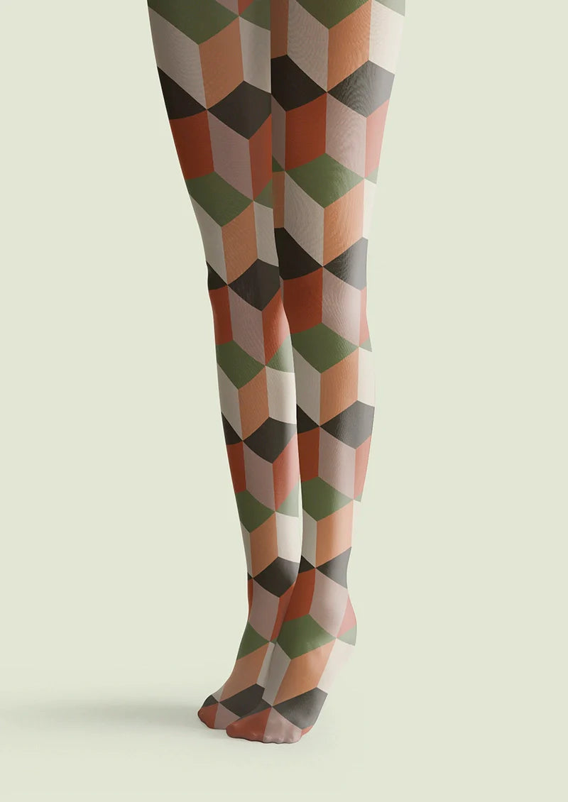 Retro Blocks Tights Hosiery Pantyhose