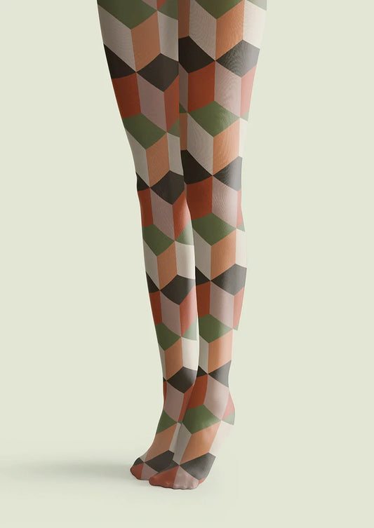 Retro Blocks Tights Hosiery Pantyhose