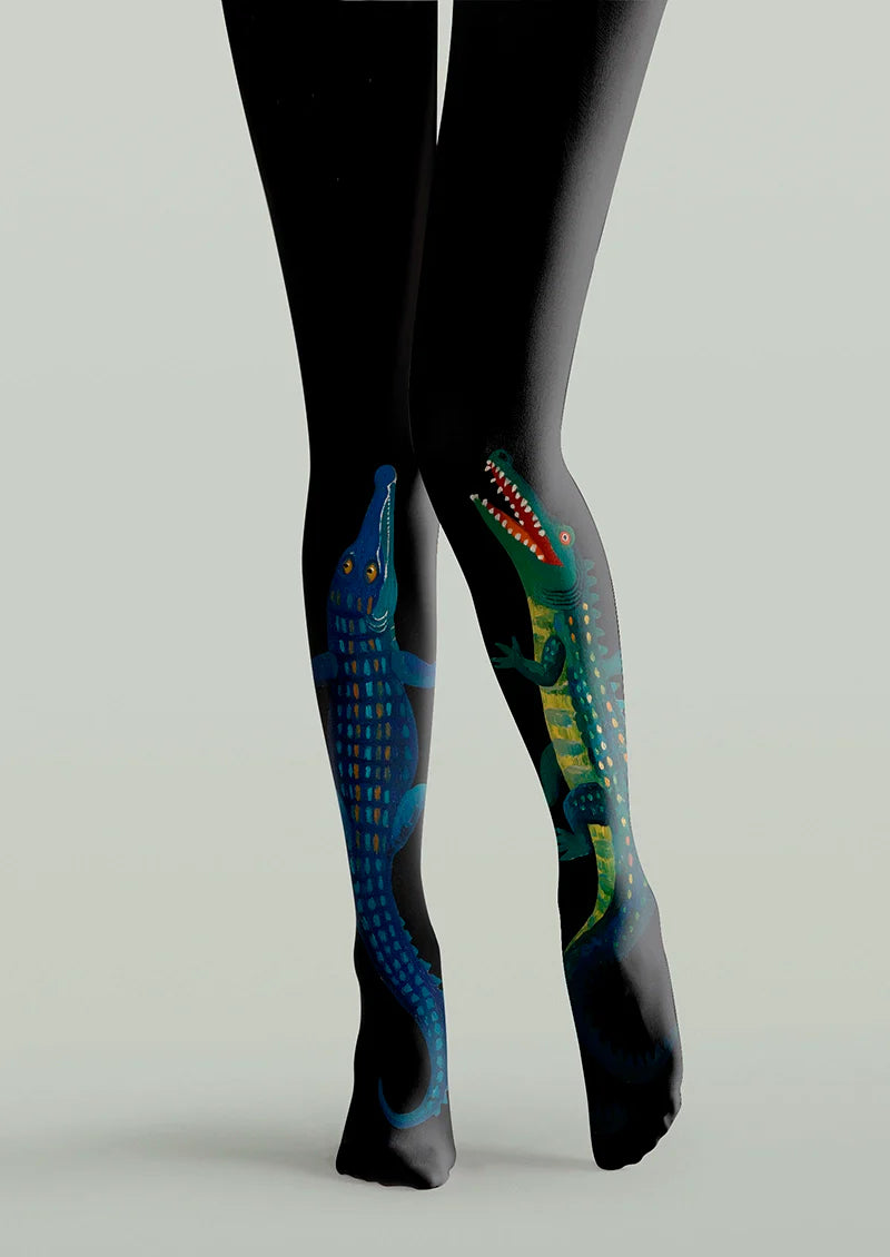 Crocodile Tights Hosiery Pantyhose