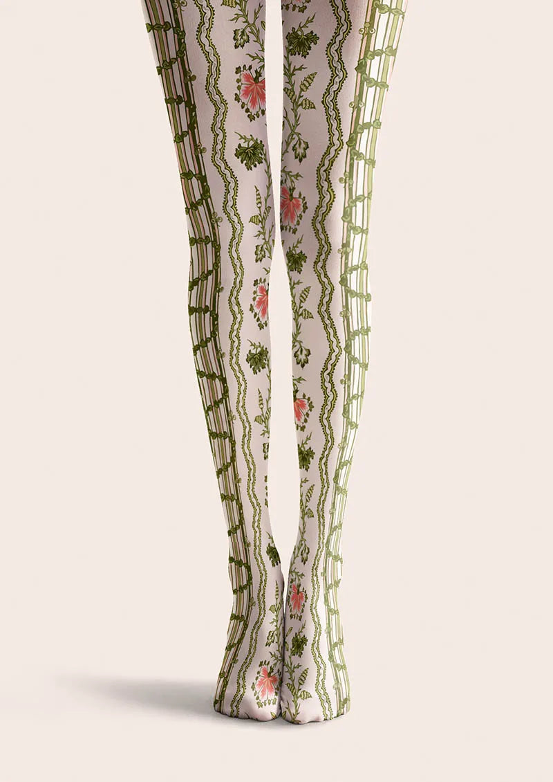 Floral pattern Vine Lines Tights Hosiery Pantyhose