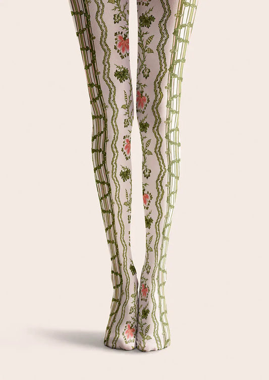 Floral pattern Vine Lines Tights Hosiery Pantyhose
