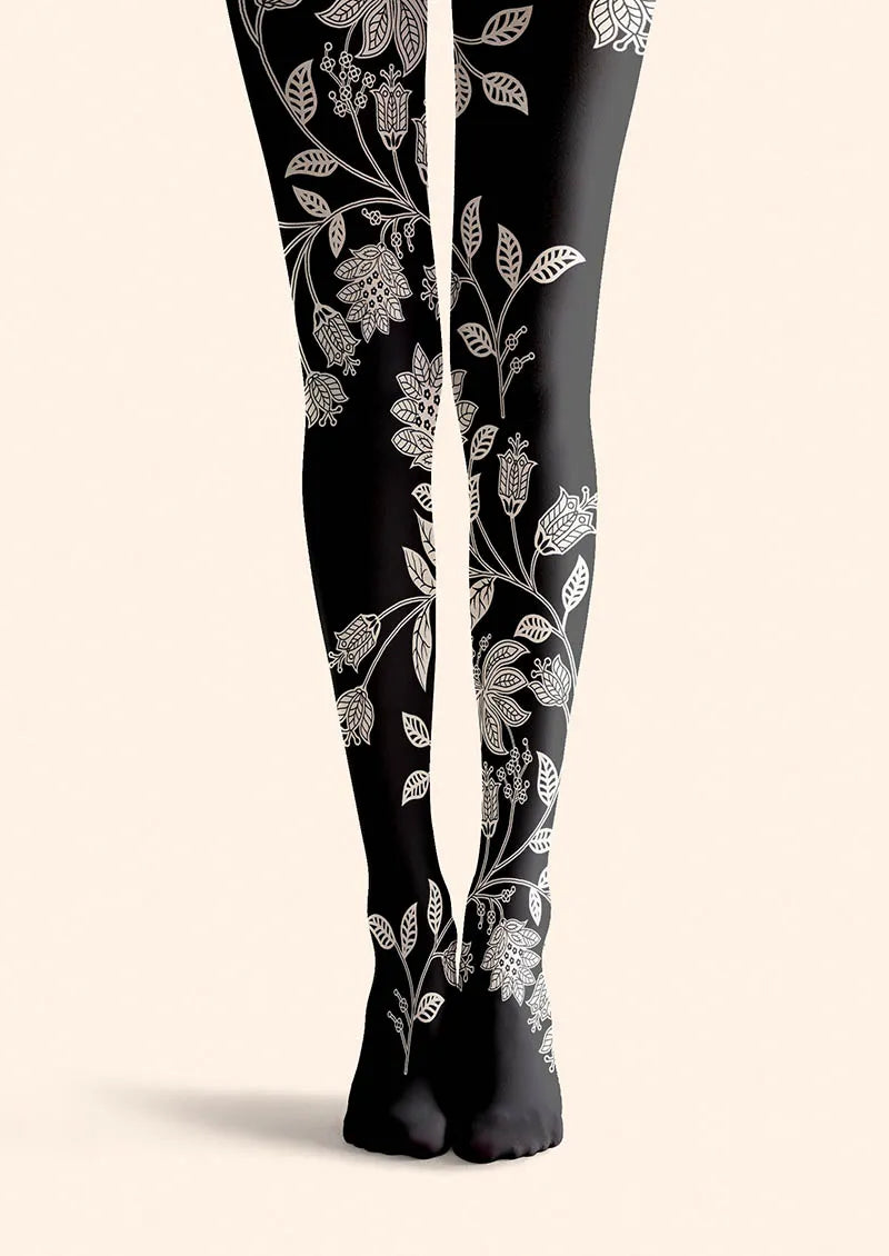 Floral pattern Midnight Bloom Tights Hosiery Pantyhose