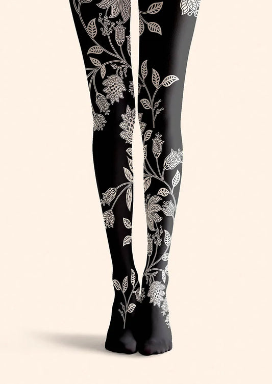Floral pattern Midnight Bloom Tights Hosiery Pantyhose