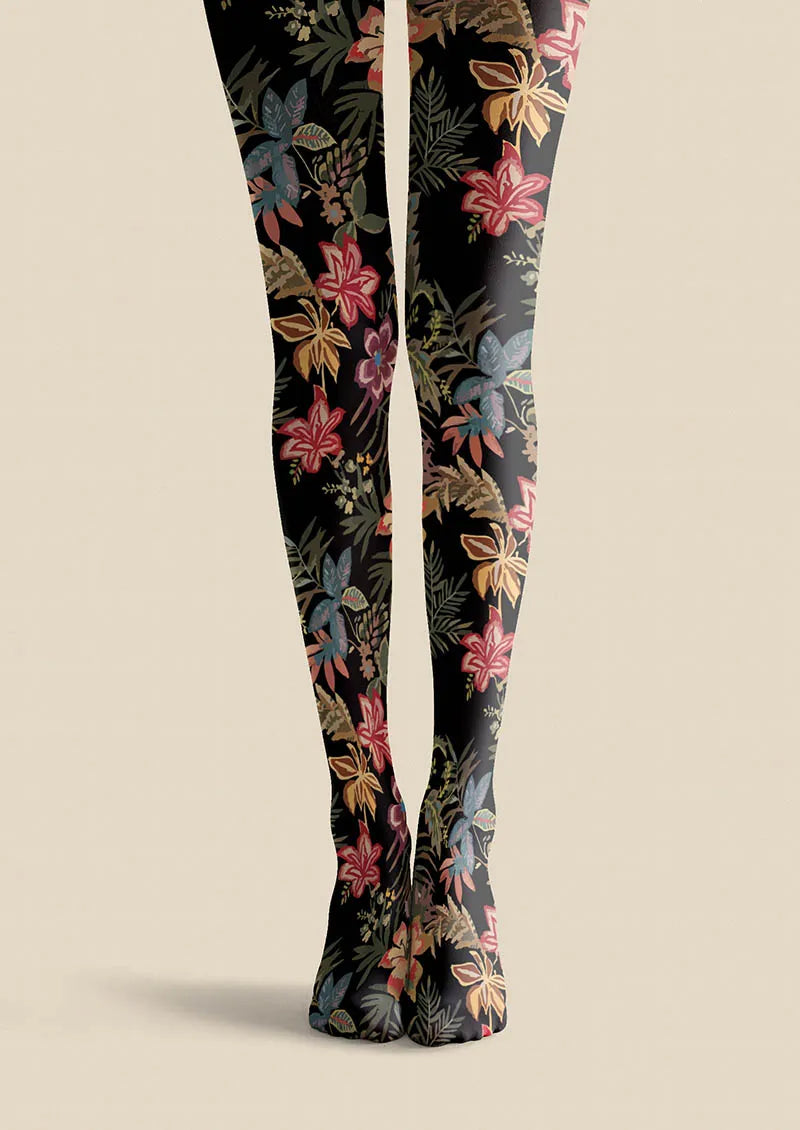 Floral pattern Night Bloom Tights Hosiery Pantyhose