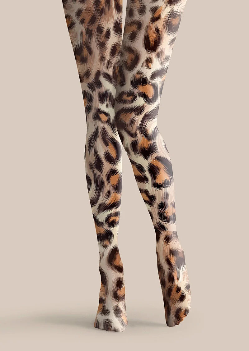 Blazing Leopard Print Tights Hosiery Pantyhose