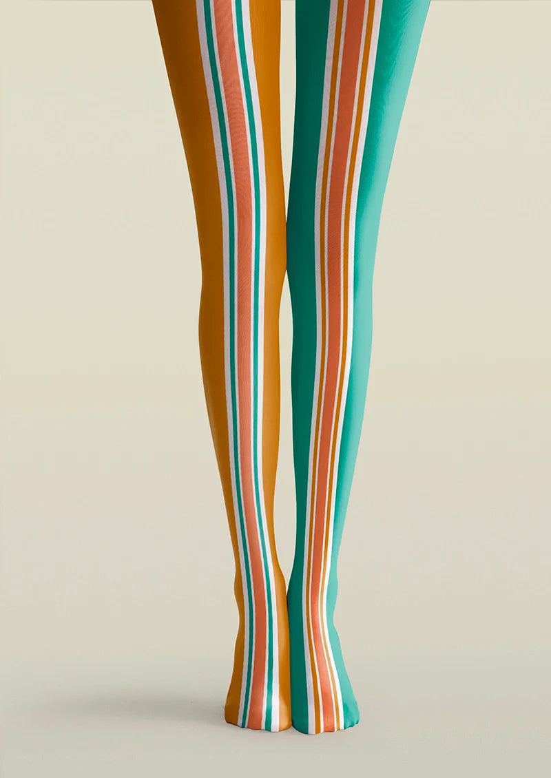 Orange-green stripes Tights Hosiery Pantyhose