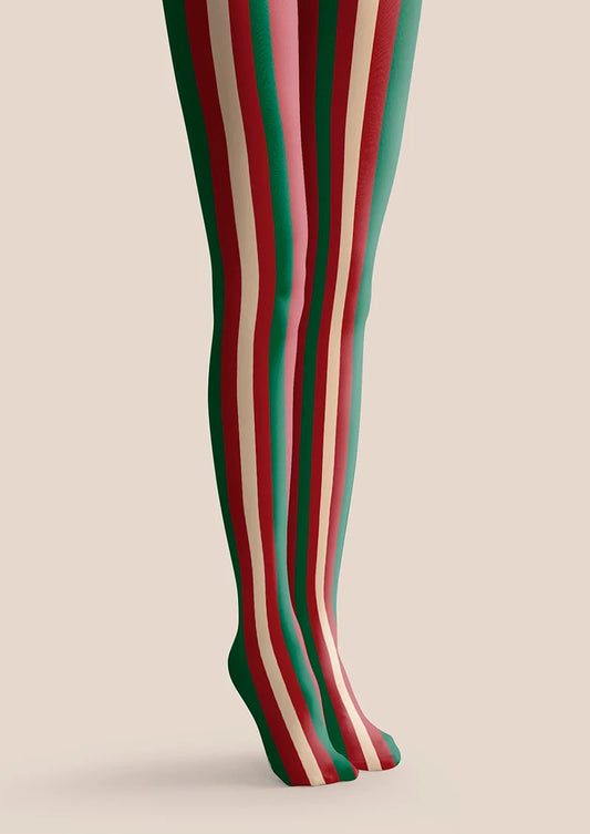 Christmas red-green stripes Tights Hosiery Pantyhose