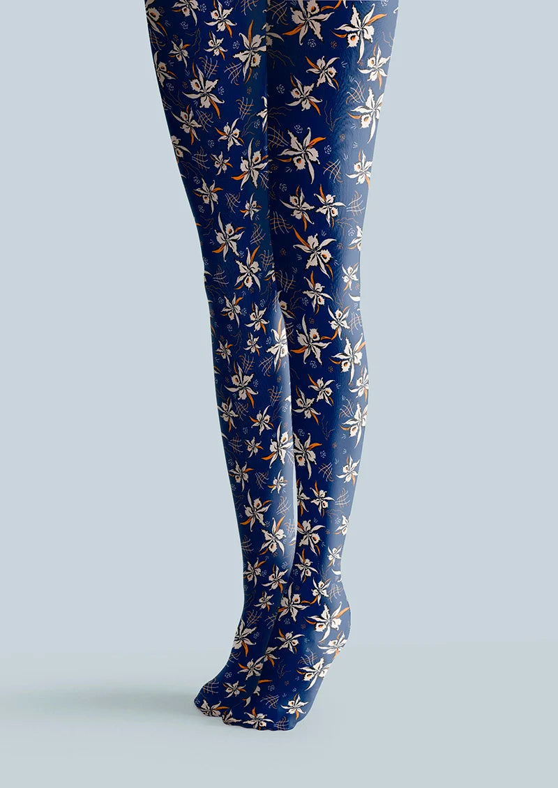 blue Bud Tights Hosiery Pantyhose