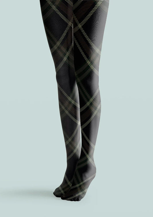 Darkness Check Plaid Tights Hosiery Pantyhose